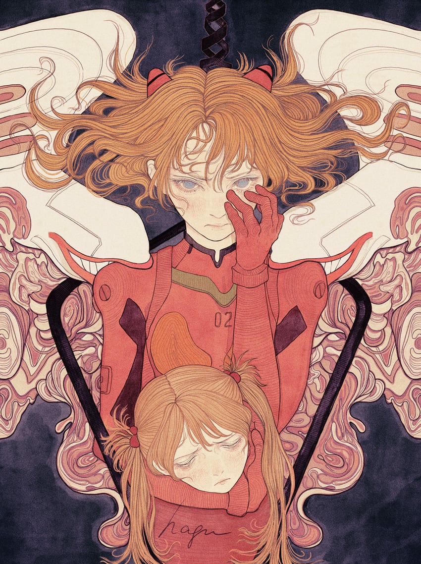 souryuu asuka langley and mass production eva (neon genesis evangelion and 1 more) drawn by hagushka