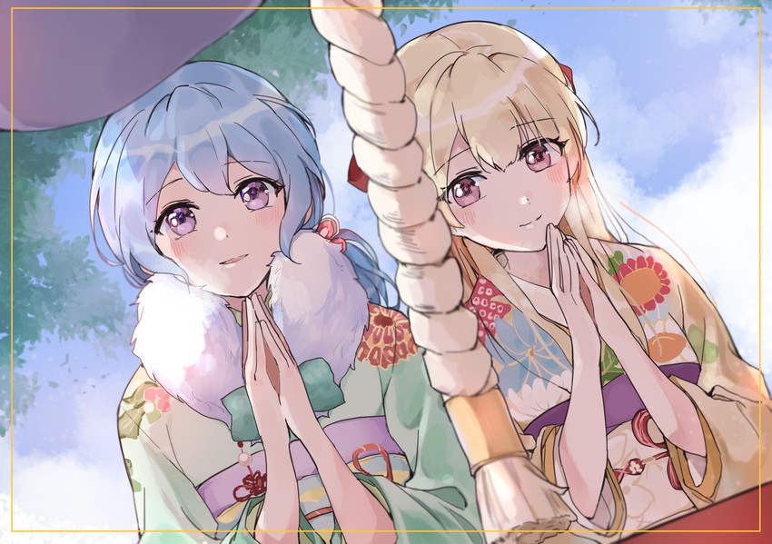 matsubara kanon and shirasagi chisato (bang dream!) drawn by kyudoli