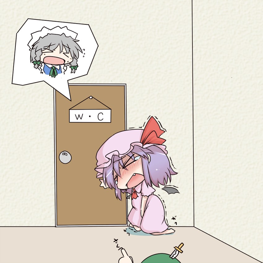 remilia scarlet, izayoi sakuya, and hong meiling (touhou) drawn by dekasudachin