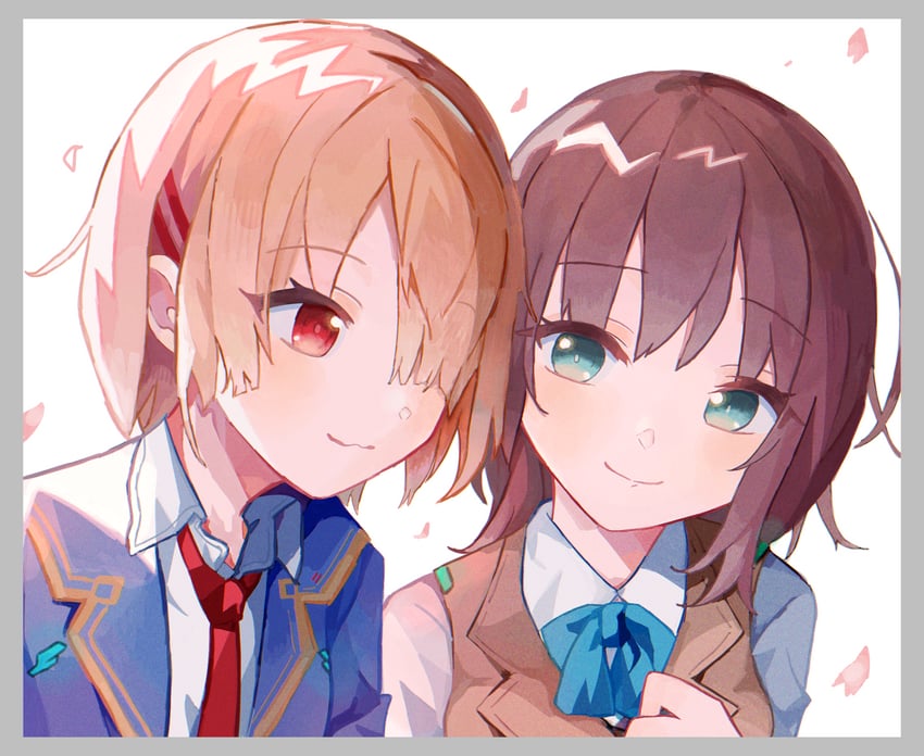 kayamori ruka and aoi erika (heaven burns red) drawn by yuru_kokko