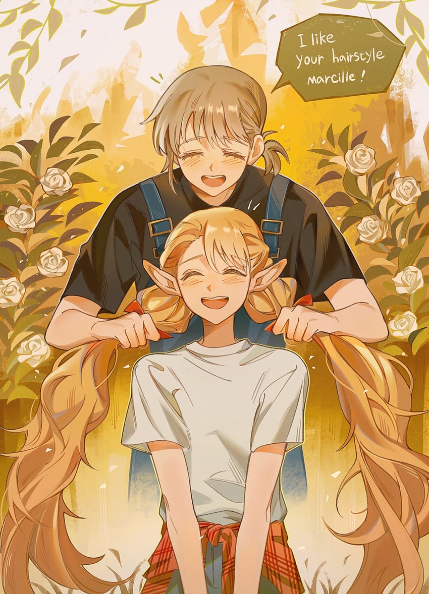 marcille donato and falin touden (dungeon meshi) drawn by xl_mire
