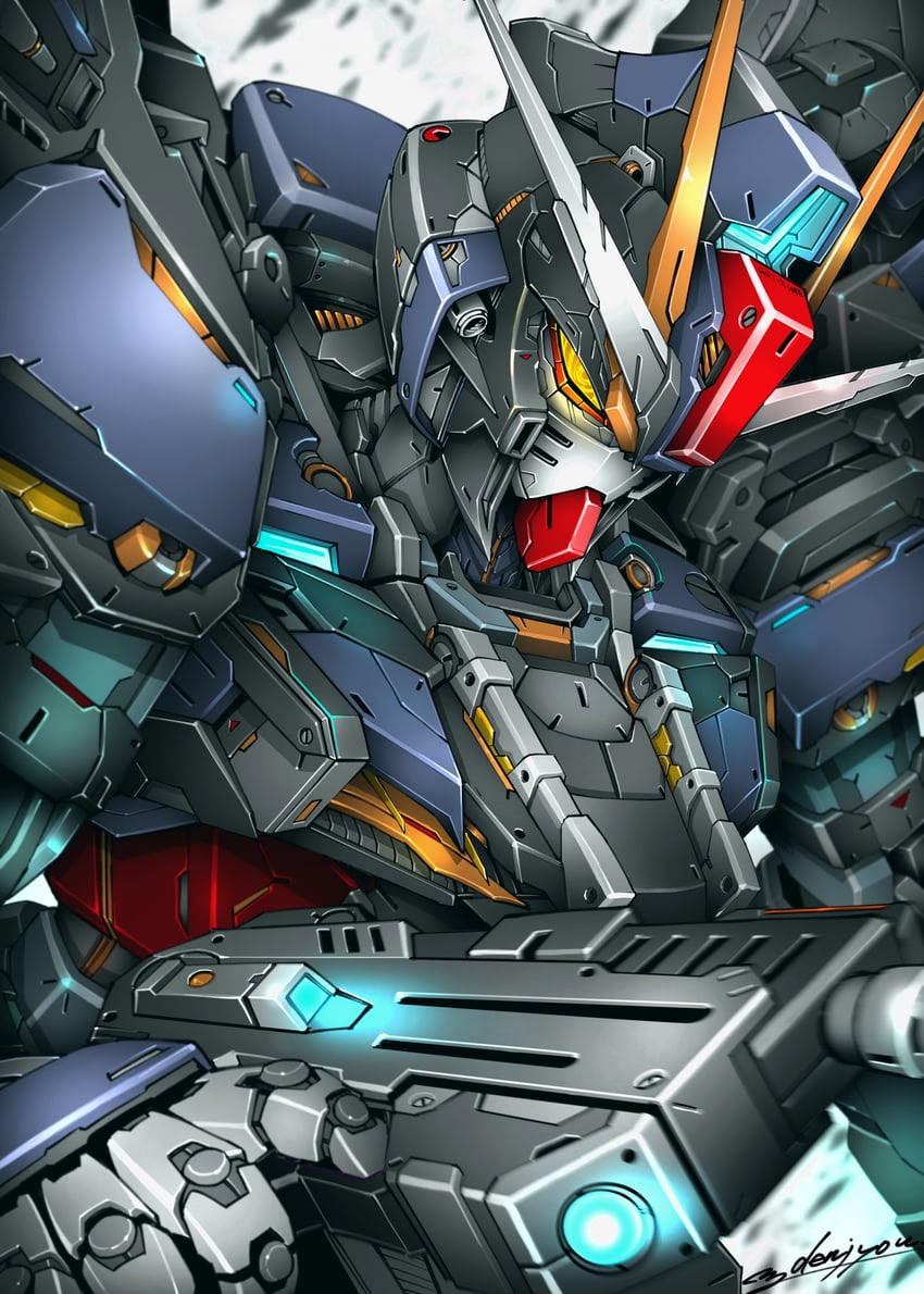 strike noir and strike gundam e (gundam and 2 more) drawn by denjyou23