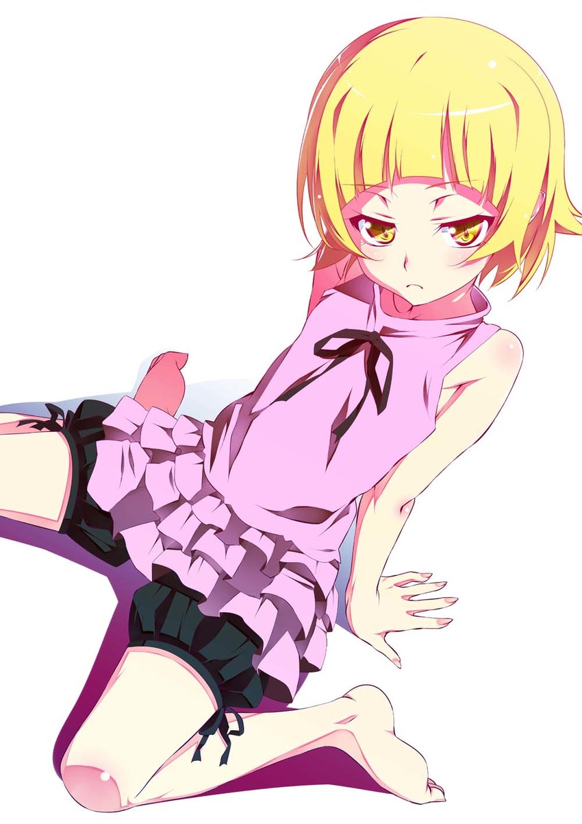 oshino shinobu and kiss-shot acerola-orion heart-under-blade (monogatari and 1 more) drawn by tanabe_kyou