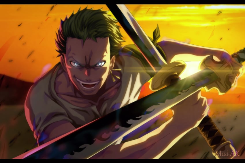 roronoa zoro (one piece) drawn by mad-ak