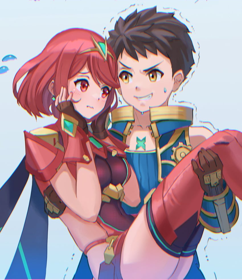 pyra and rex (xenoblade chronicles and 1 more) drawn by saburou_(jako)