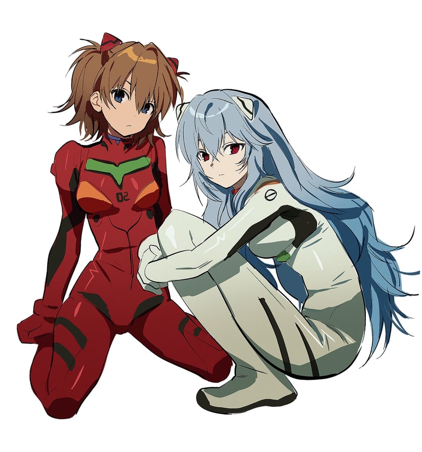 souryuu asuka langley and ayanami rei (neon genesis evangelion and 2 more) drawn by betti_(xx_betti)