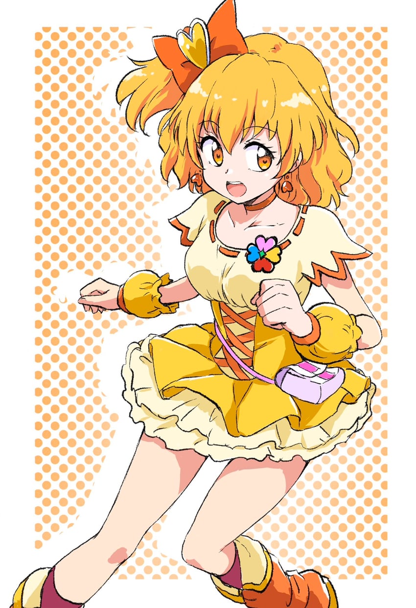 yamabuki inori and cure pine (precure and 1 more) drawn by uraki