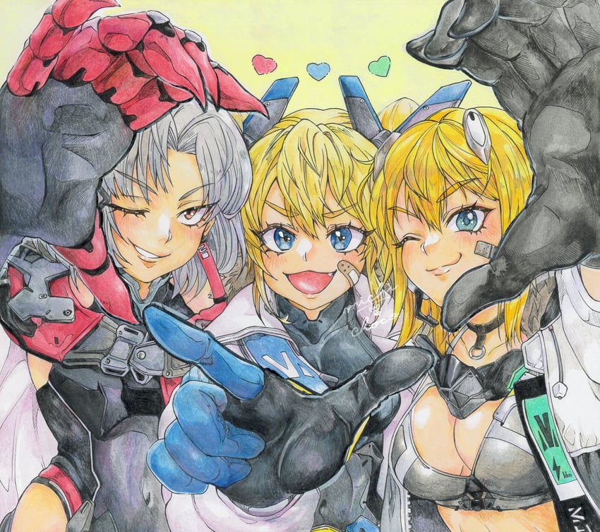 drake, laplace, and maxwell (goddess of victory: nikke) drawn by michikusa_choco