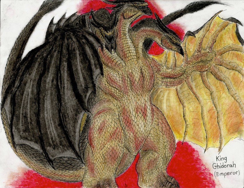 king ghidorah (godzilla) drawn by phillip_buchnoff