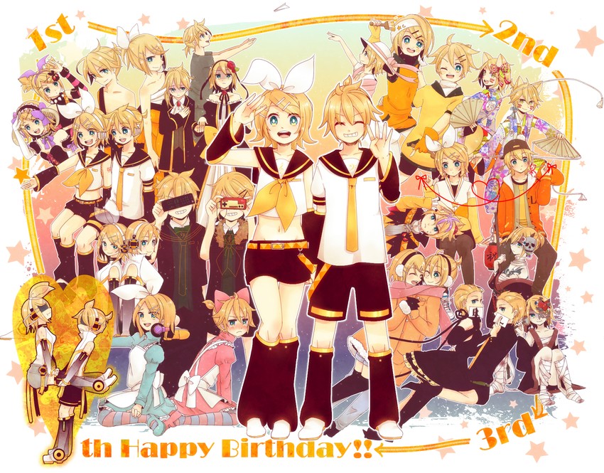kagamine rin and kagamine len (vocaloid and 10 more) drawn by kingyo_(g-fish)