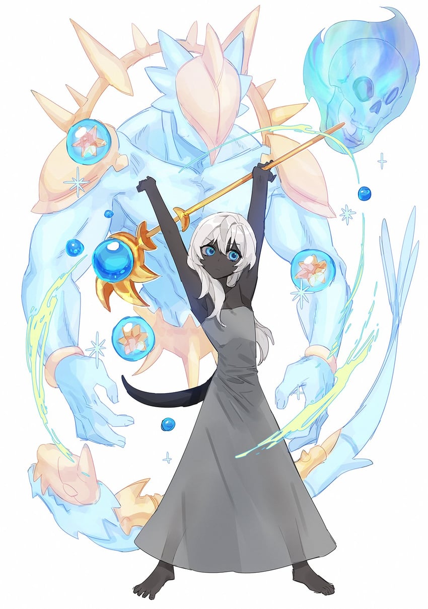player character, stardust guardian, and stardust dragon (terraria) drawn by gg_dal