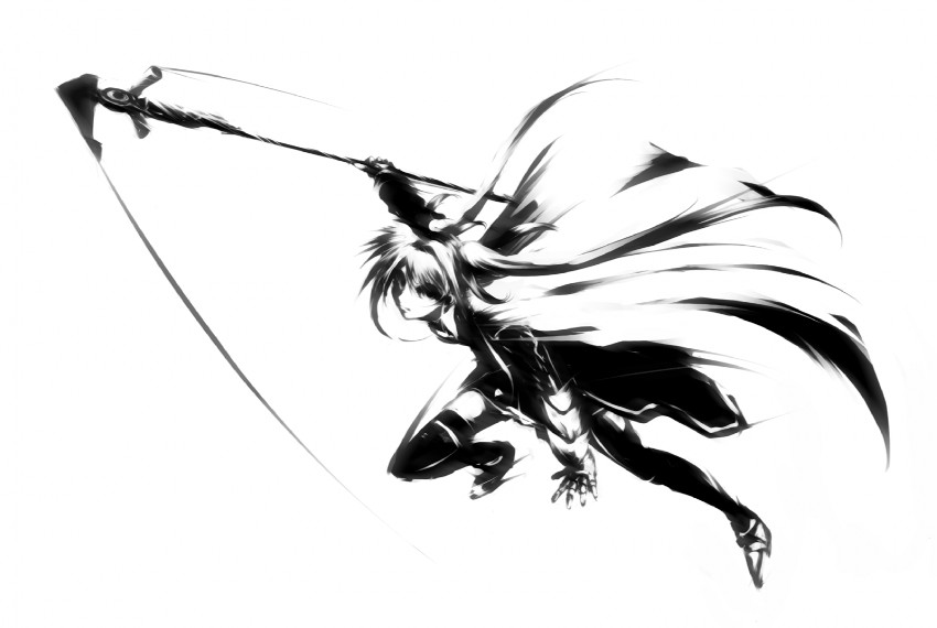 fate testarossa and bardiche (lyrical nanoha and 1 more) drawn by mohomen