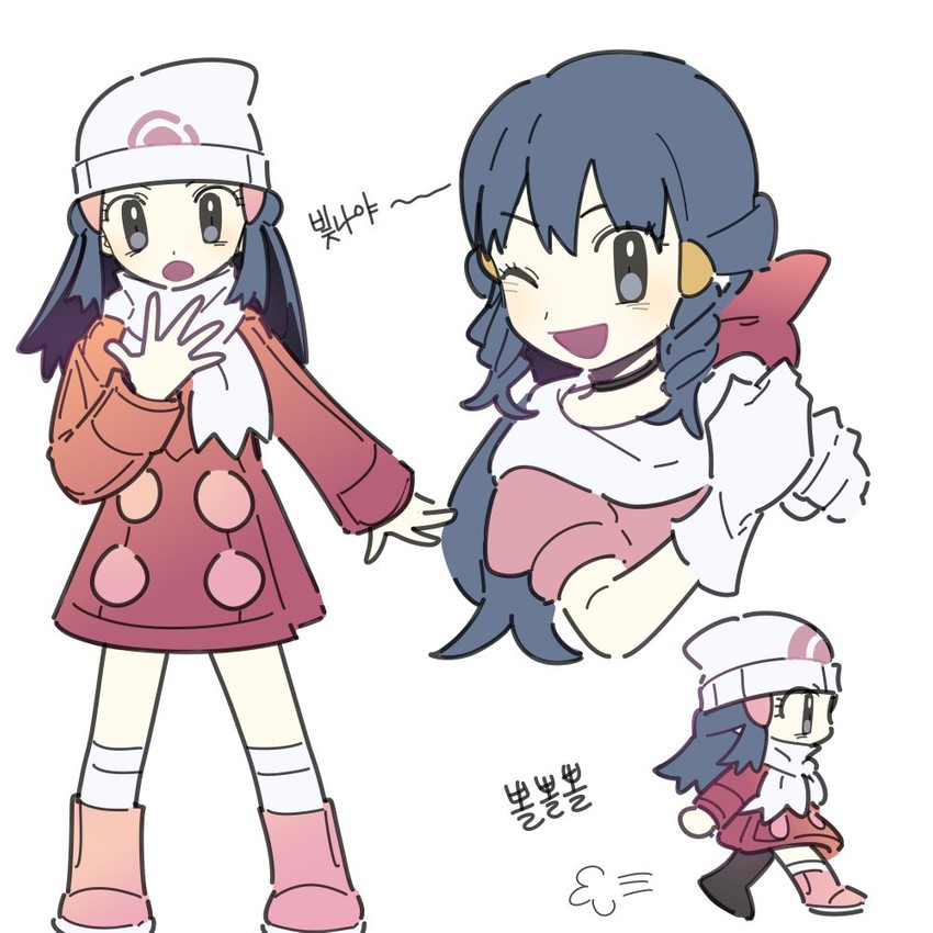 dawn (pokemon and 2 more) drawn by dawnlover_01