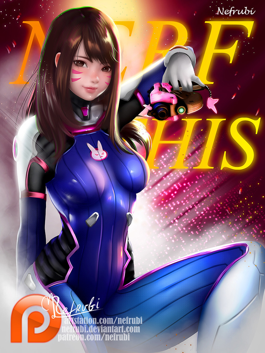d.va (overwatch and 1 more) drawn by nefrubi