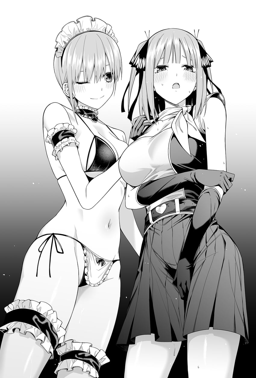 nakano nino and nakano ichika (go-toubun no hanayome) drawn by chicke_iii