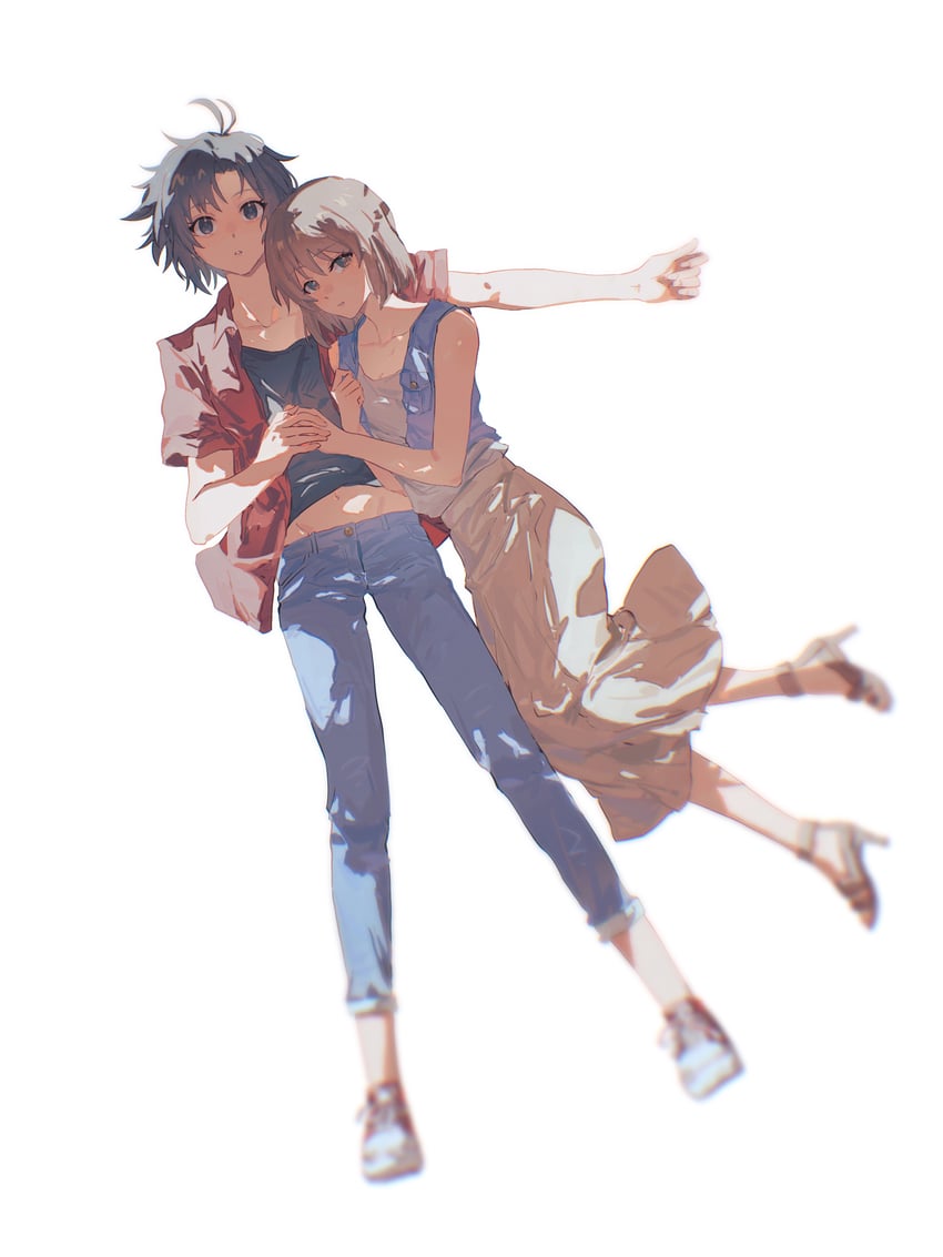 kikuchi makoto and hagiwara yukiho (idolmaster) drawn by yumi_xsh