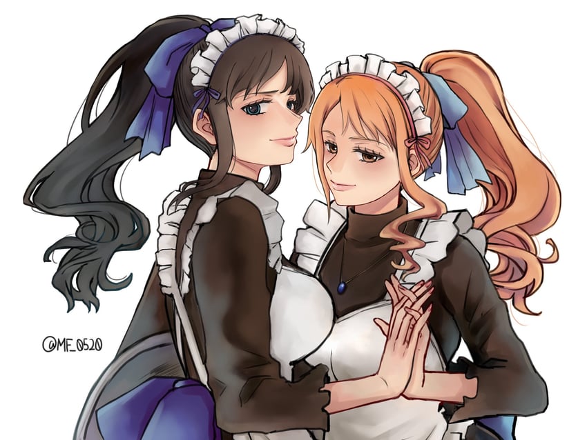 nami and nico robin (one piece) drawn by mf_0520