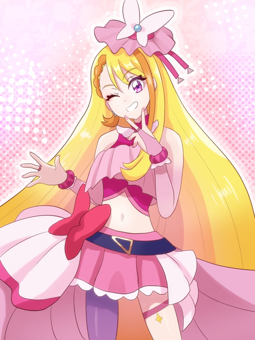 hijiri ageha and cure butterfly (precure and 1 more) drawn by benikoya