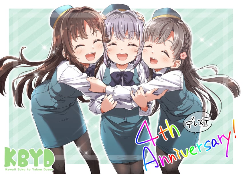koshimizu sachiko, kobayakawa sae, and himekawa yuki (idolmaster and 1 more) drawn by yukie_(kusaka_shi)