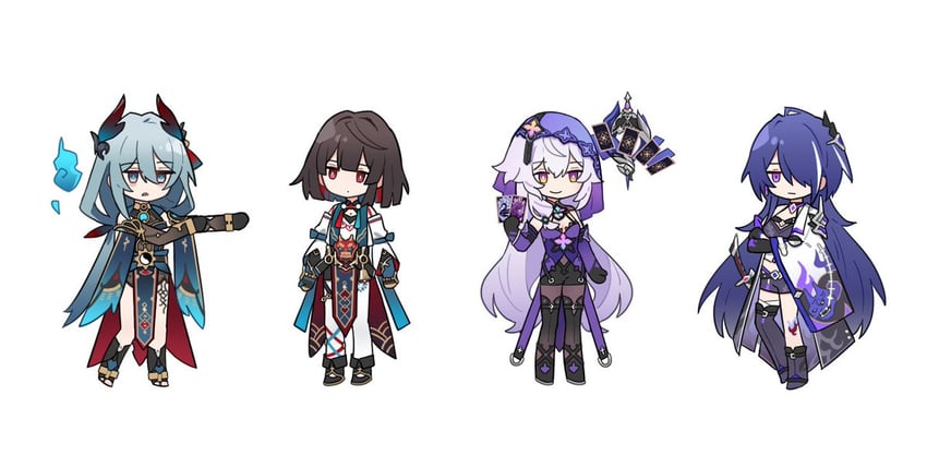 acheron, black swan, hanya, and xueyi (honkai and 1 more) drawn by shidare_(youh4016)