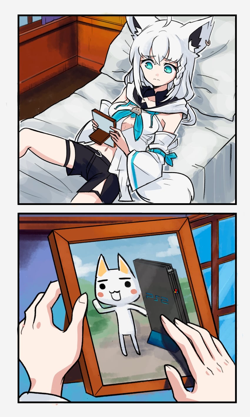 shirakami fubuki and inoue toro (hololive and 2 more) drawn by mat_(matdesenheiro)