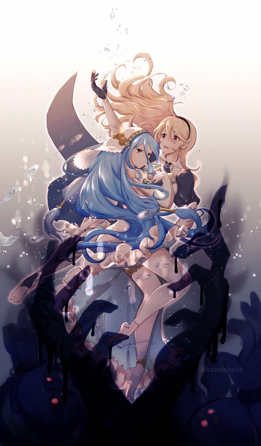 female corrin and azura (fire emblem and 1 more) drawn by kazaki_sera