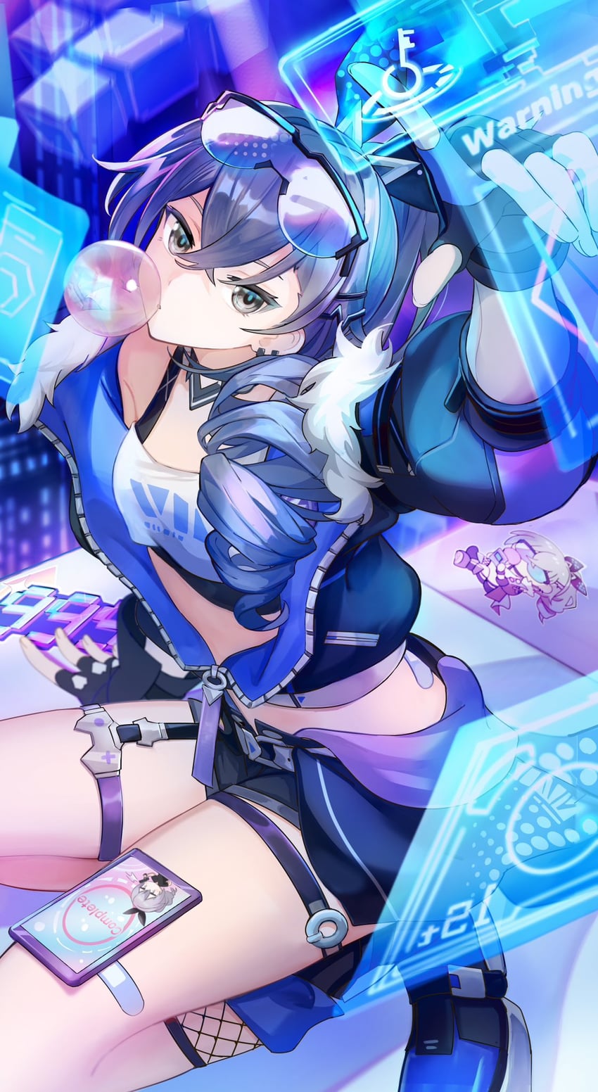 silver wolf (honkai and 1 more) drawn by okkobc