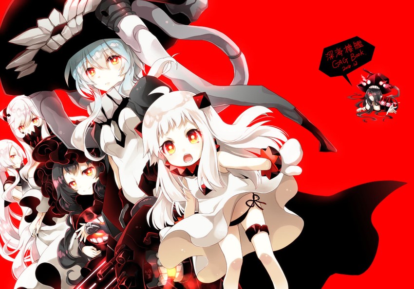 northern ocean princess, wo-class aircraft carrier, isolated island oni, midway princess, so-class submarine, and 1 more (kantai collection) drawn by yamadori_ofuu