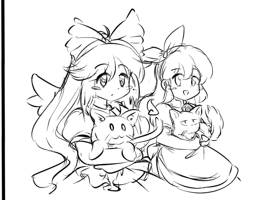 kaenbyou rin, reiuji utsuho, ellen, and sokrates (touhou) drawn by yatyou