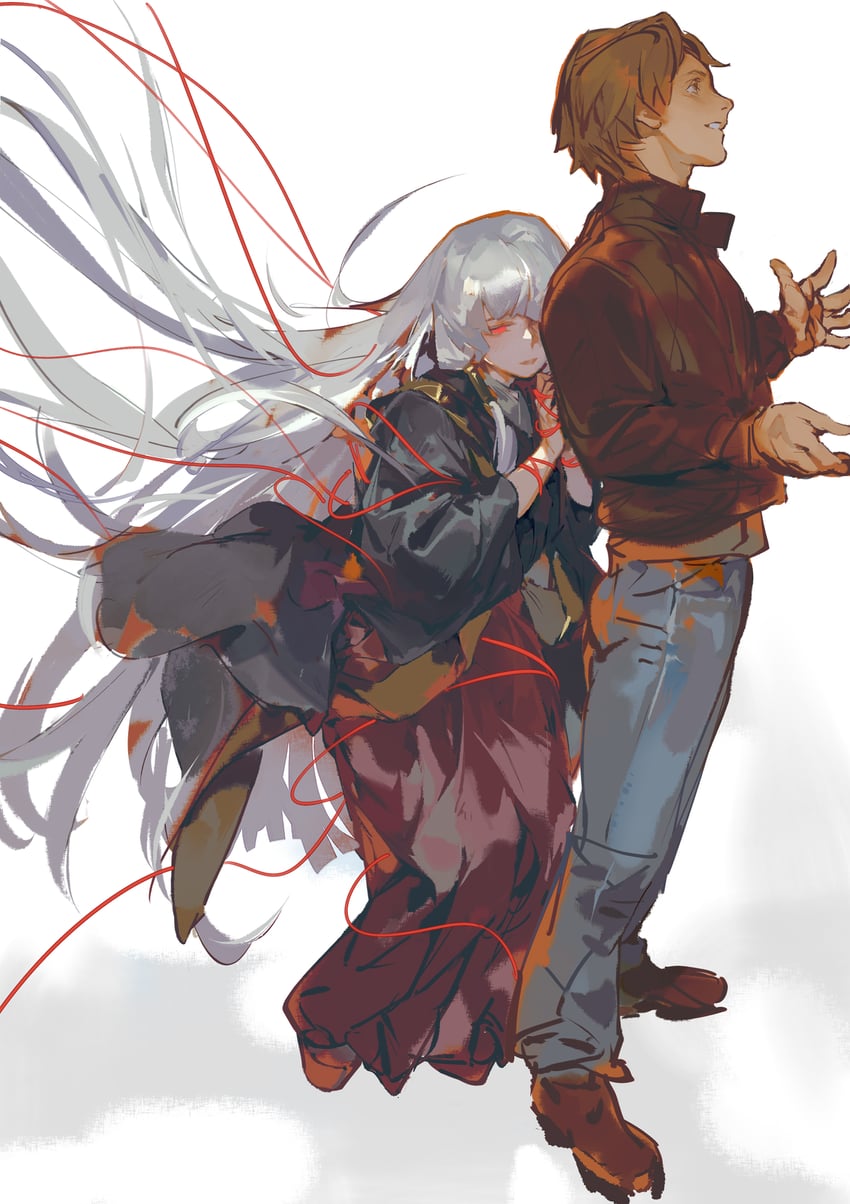 fusaishi haruaki and uematsu rikako (raging loop) drawn by lucaxu1991