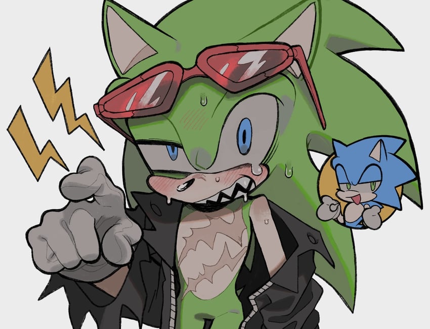 sonic the hedgehog and scourge the hedgehog (sonic and 1 more) drawn by xxxxx0099e