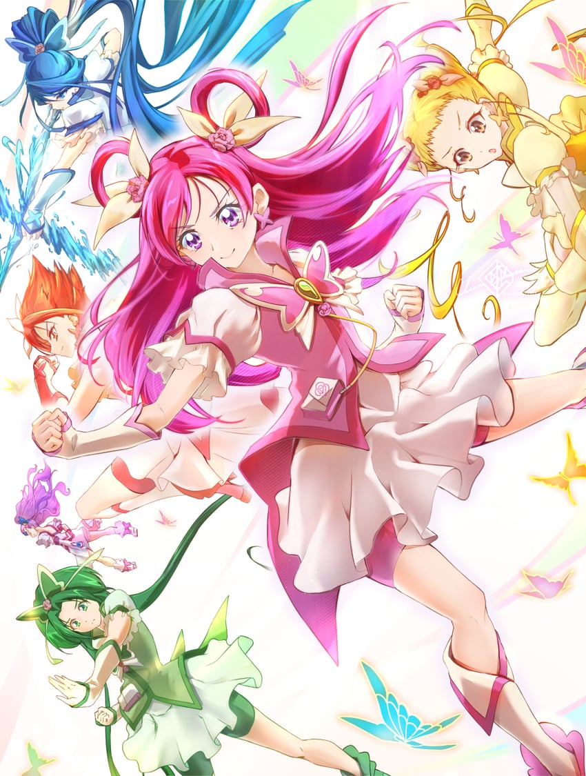 yumehara nozomi, minazuki karen, cure dream, kasugano urara, akimoto komachi, and 7 more (precure and 2 more) drawn by clear_glass_(mildmild1311)