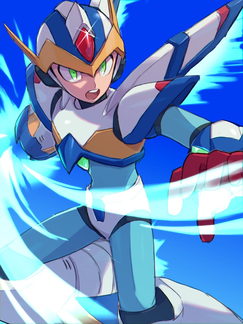 x and falcon armor x (mega man and 2 more) drawn by vani_(hisha_04)