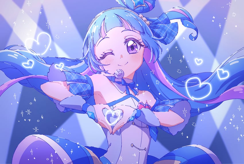 aokaze nana and cure wink (precure and 1 more) drawn by usiusi_nanas