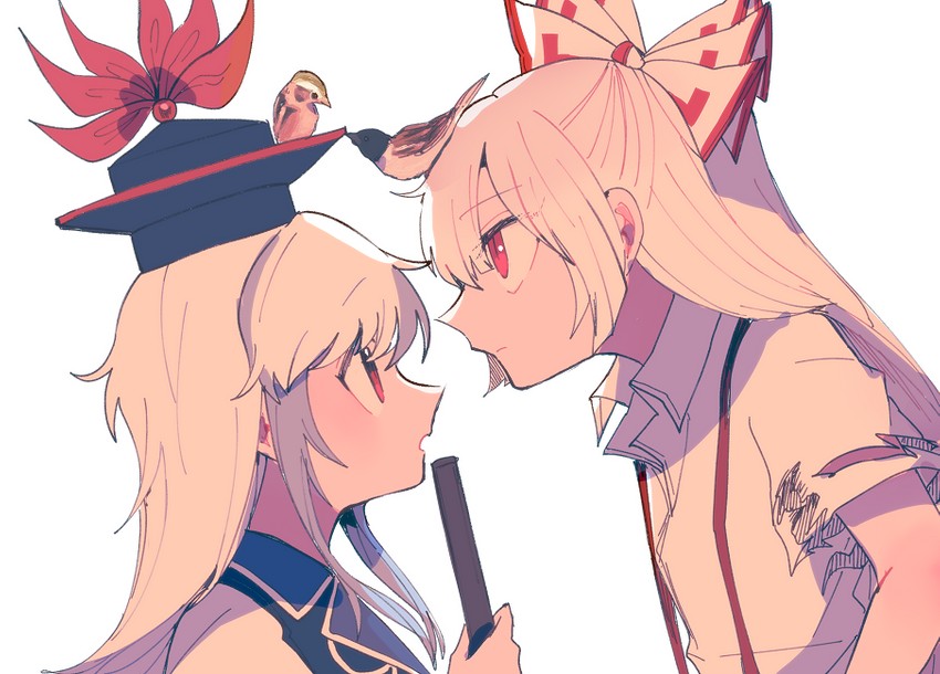 fujiwara no mokou and kamishirasawa keine (touhou) drawn by itomugi-kun