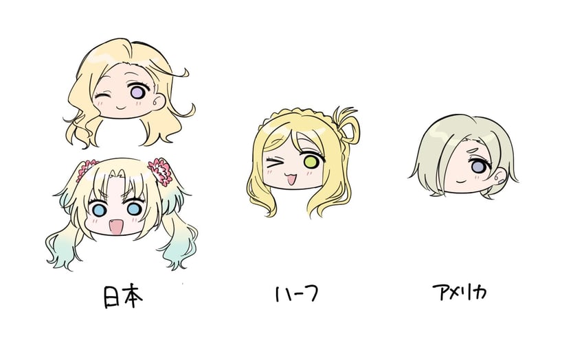 osawa rurino, ohara mari, mia taylor, and konohana aurora (love live! and 4 more) drawn by daleka333
