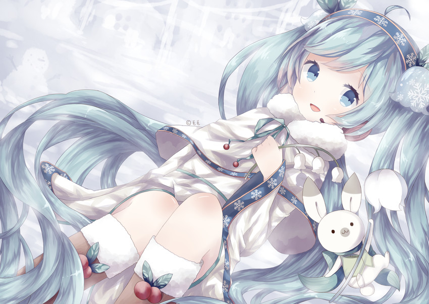 hatsune miku, yuki miku, and rabbit yukine (vocaloid) drawn by mao_ge