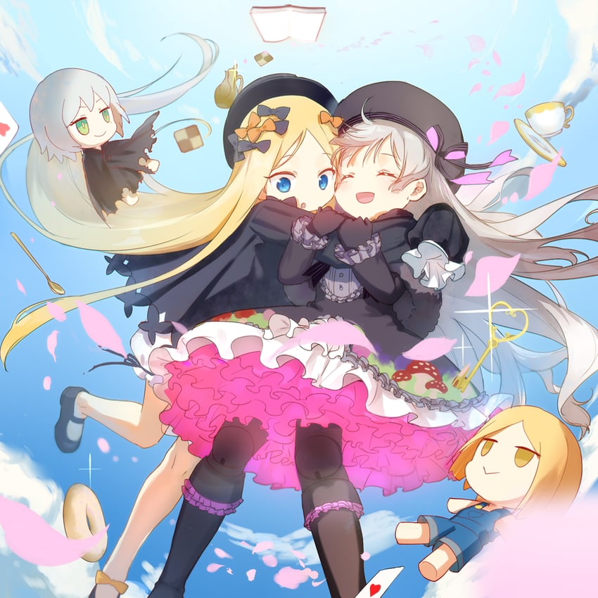 abigail williams, jack the ripper, nursery rhyme, and paul bunyan (fate and 1 more) drawn by xuehua