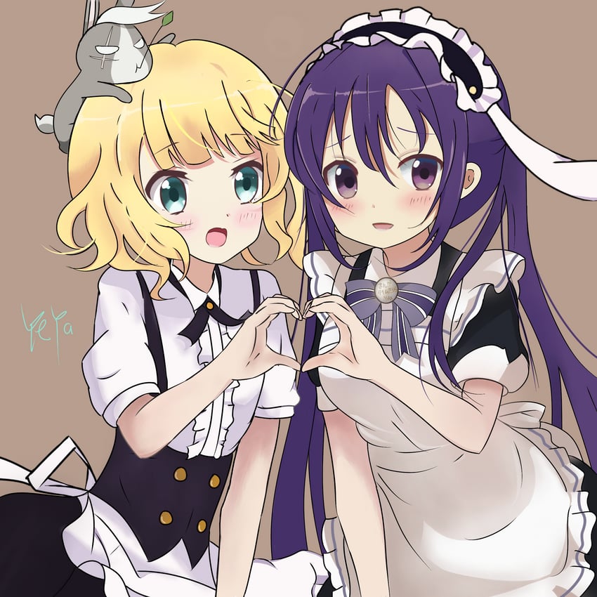kafuu chino, tedeza rize, and wild geese (gochuumon wa usagi desu ka?) drawn by yoru_garasu