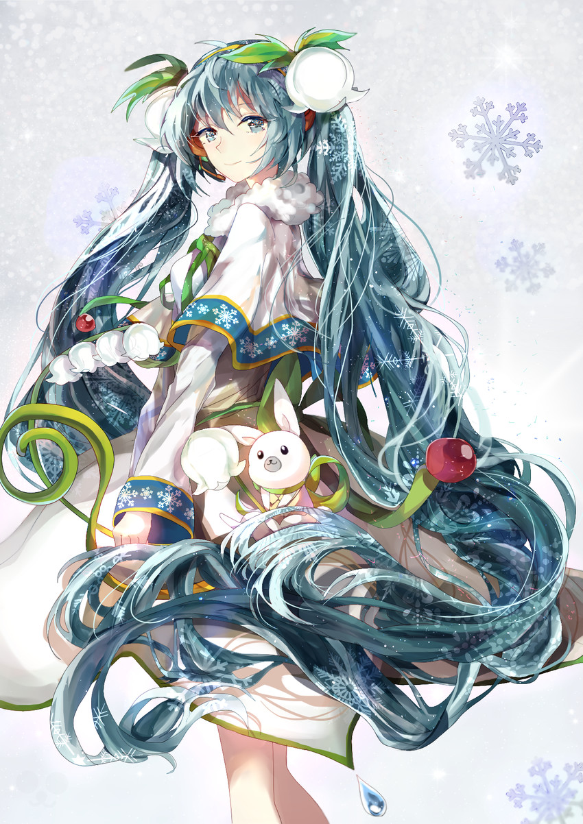hatsune miku, yuki miku, and rabbit yukine (vocaloid) drawn by nadinehuifu