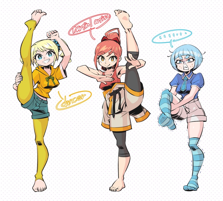 hinoko, laika, and reina (original) drawn by sunafuki_tabito