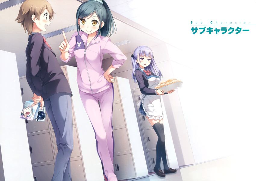 kokonoe maria, enomoto chisa, and onosaka hikaru (koi suru kanojo no bukiyou na butai) drawn by kantoku