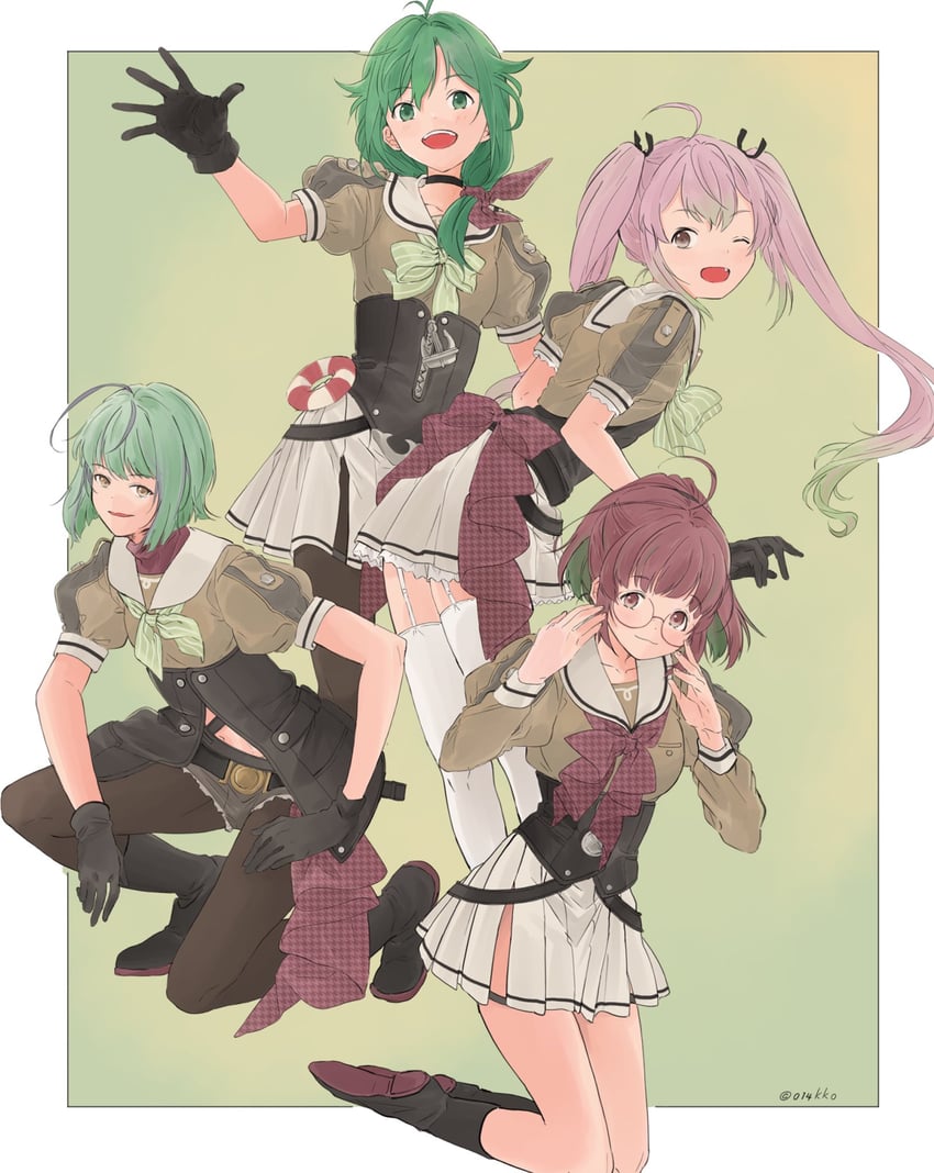 matsu, momo, ume, and take (kantai collection) drawn by kokko_(014kko)