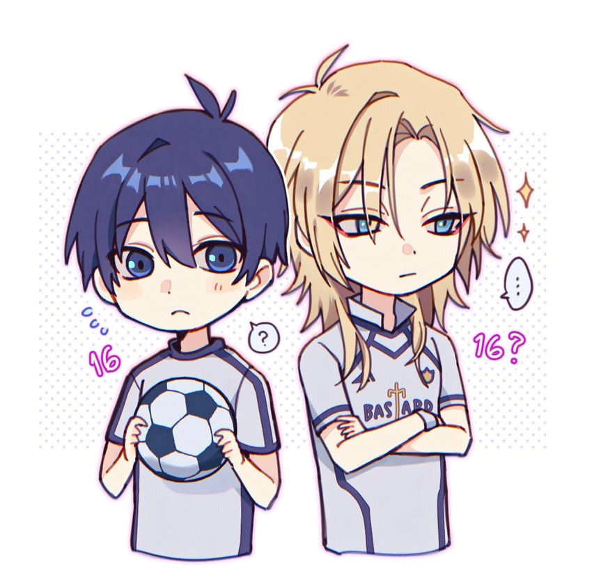 isagi yoichi and michael kaiser (blue lock) drawn by keksimuru
