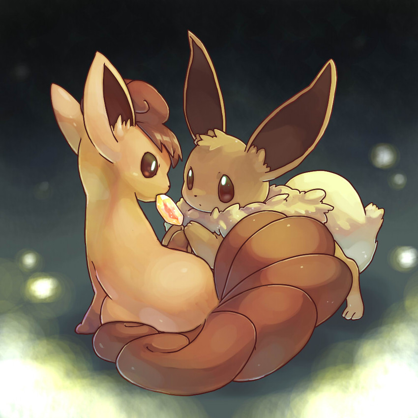 eevee and vulpix (pokemon) drawn by fuchsia