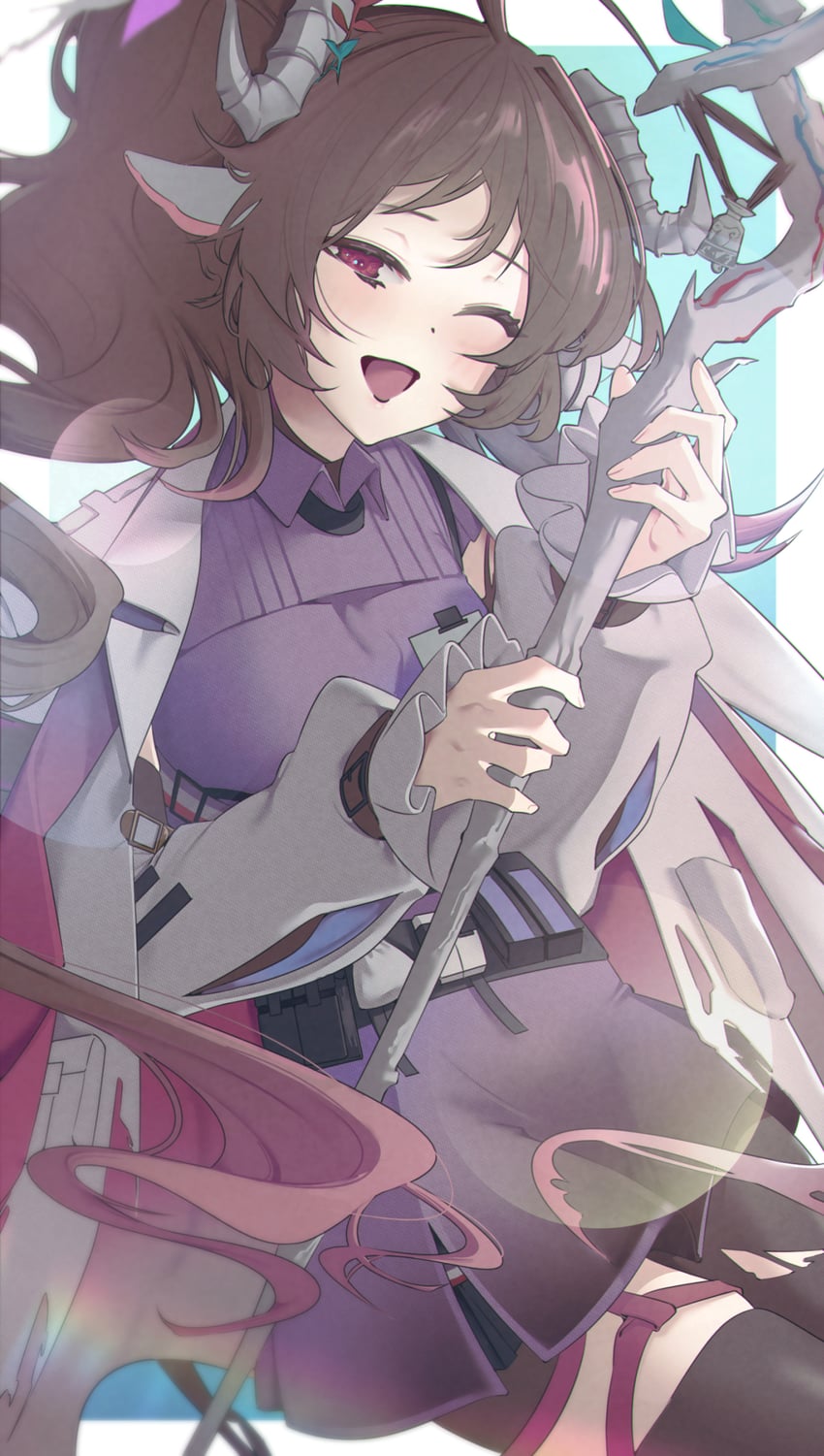 eyjafjalla and eyjafjalla the hvit aska (arknights) drawn by kimo_suna