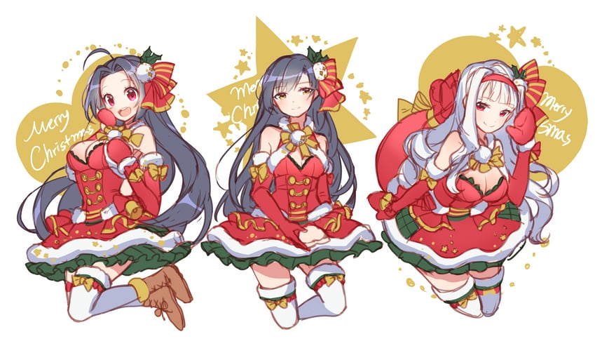 kisaragi chihaya, shijou takane, and miura azusa (idolmaster) drawn by 72producer