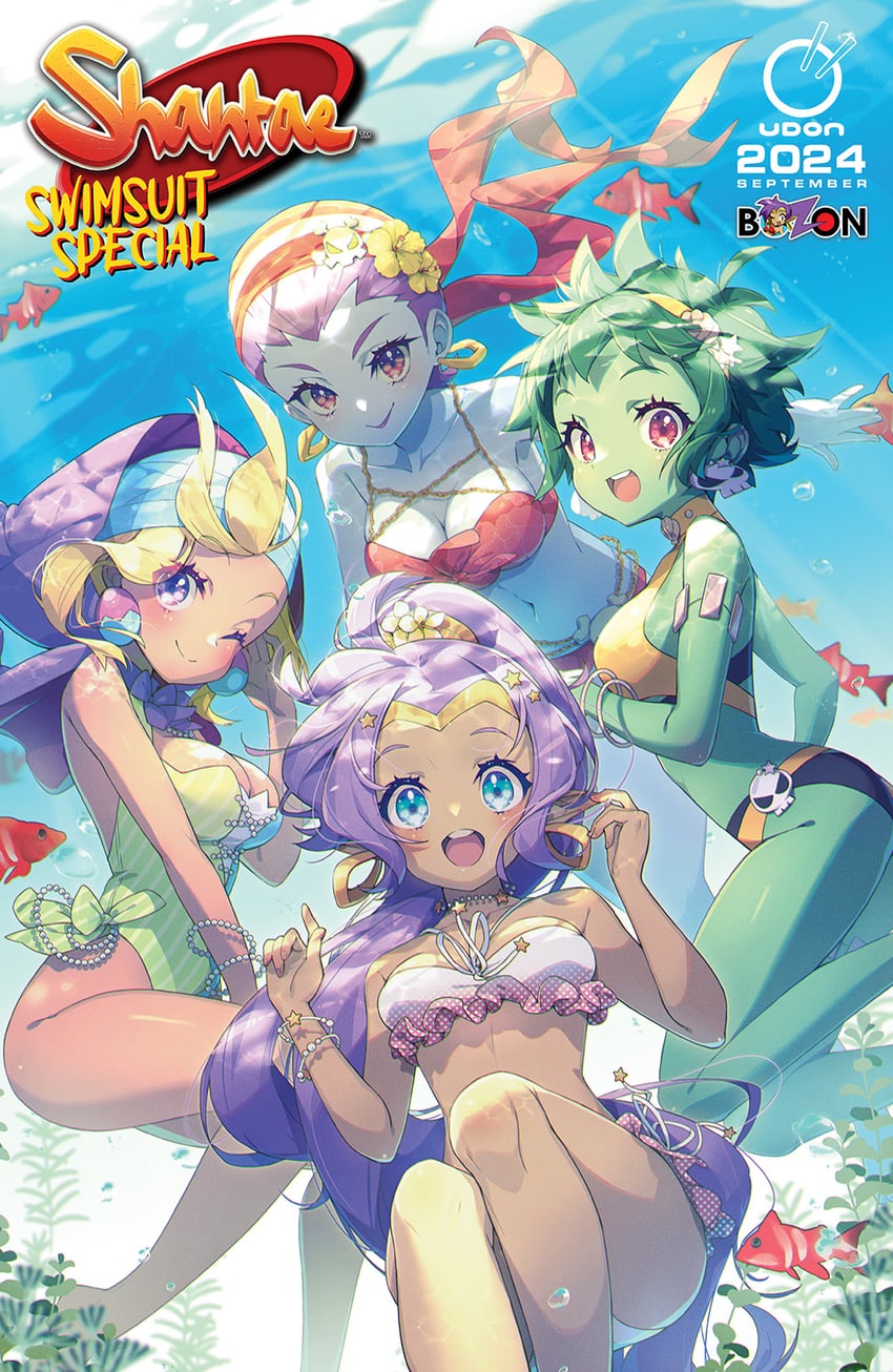 shantae, rottytops, risky boots, and sky (shantae) drawn by aki_(aki_mechdoll)