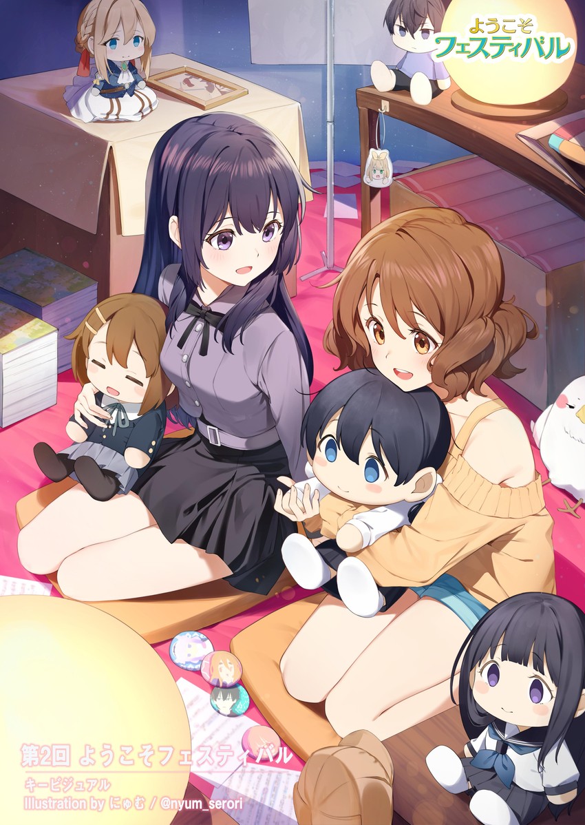 hirasawa yui, kotobuki tsumugi, kanna kamui, chitanda eru, oumae kumiko, and 8 more (k-on! and 8 more) drawn by nyum
