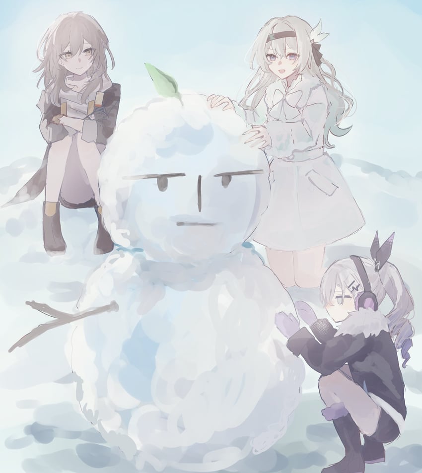 trailblazer, firefly, stelle, and silver wolf (honkai and 1 more) drawn by rekka_shinai